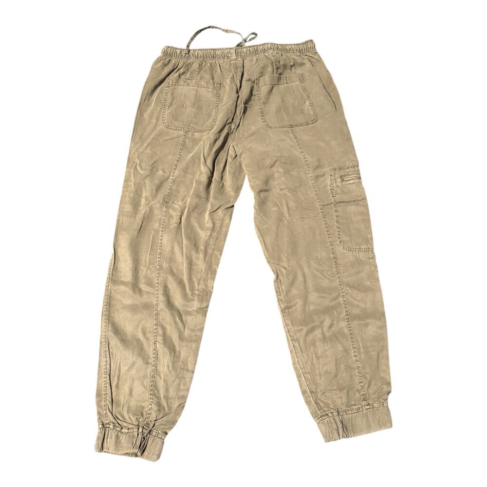 NWT Nicole Miller New York Khaki Lyocell Cargo Utility Pants Tapered XL